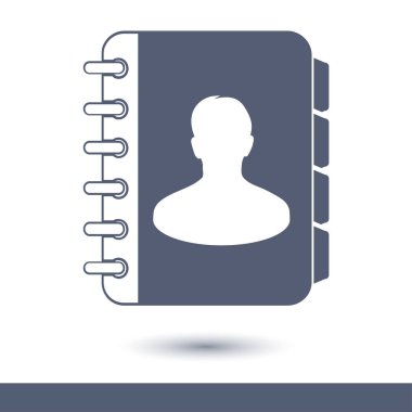 Adres defteri simge vektör. Düz tasarım stili. 