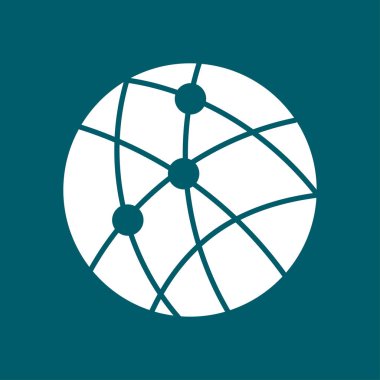 Küresel teknoloji veya sosyal ağ simge işareti simgesi.