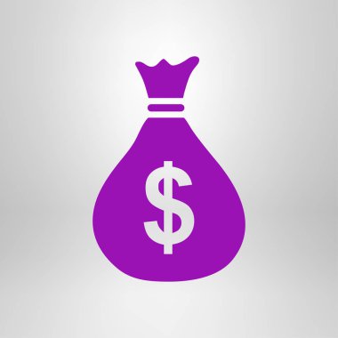 Para çantası simgesi. Dolar para birimi sembolü.  