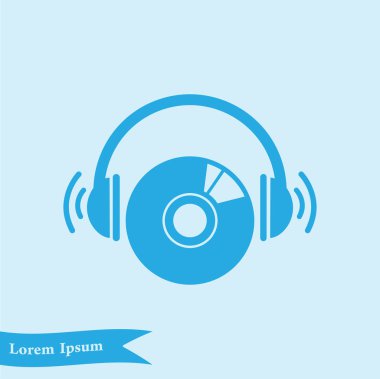 CD veya Dvd simgesini. Kompakt disk erkek. Düz tasarım stili.