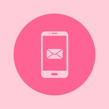 Akıllı telefon e-posta veya sms simgesi. Mobil posta işareti simgesi.