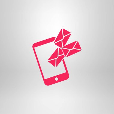 Akıllı telefon e-posta veya sms simgesi. Mobil posta işareti simgesi.
