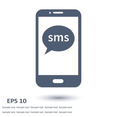 Akıllı telefon e-posta veya sms simgesi. Mobil posta işareti simgesi.