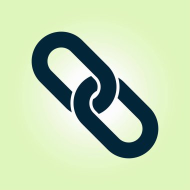 Bağlantı tek simge. Zincir bağlantı simgesi. Kaynağına bağlantı simgesi.