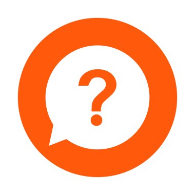 Soru işareti işareti simgesi. Yardım simgesi. SSS işareti. Düz tasarım stili. 