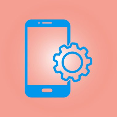 Akıllı telefon hizmetleri simgesi. Mobil kullanıcılar için destek.