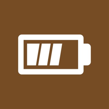 Pil şarj simge vektör. Düz tasarım stili.