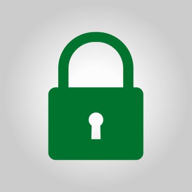 Kilit simgesi. Kullanıcı oturum açma kimlik doğrulama simgesi. Düz tasarım stili. 