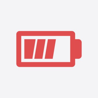 Pil şarj simge vektör. Düz tasarım stili.