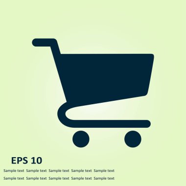 Grafik alışveriş düz simgesi. Bir ürünü Sepete Ekle.