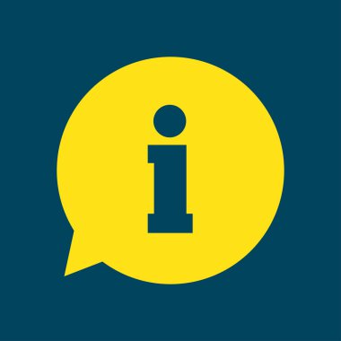 Bilgi: konuşma balonu sembolü. Düz tasarım stili