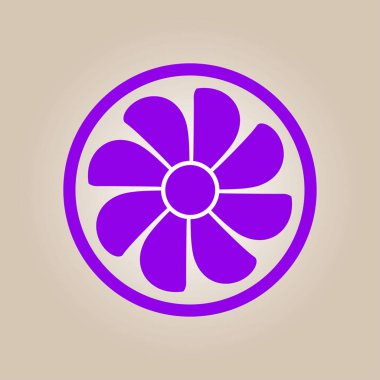 Egzoz fan simge. Vantilatör sembolü. Düz tasarım stili.