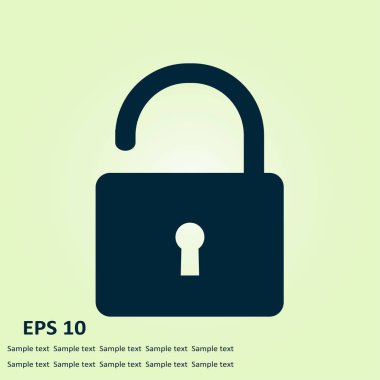 asma kilit, vektör çizim basit simgesi