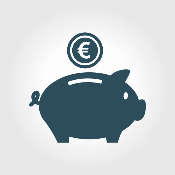 Piggy Bank Pictogram Pictograph Van Moneybox Platte Ontwerp — Stockvector