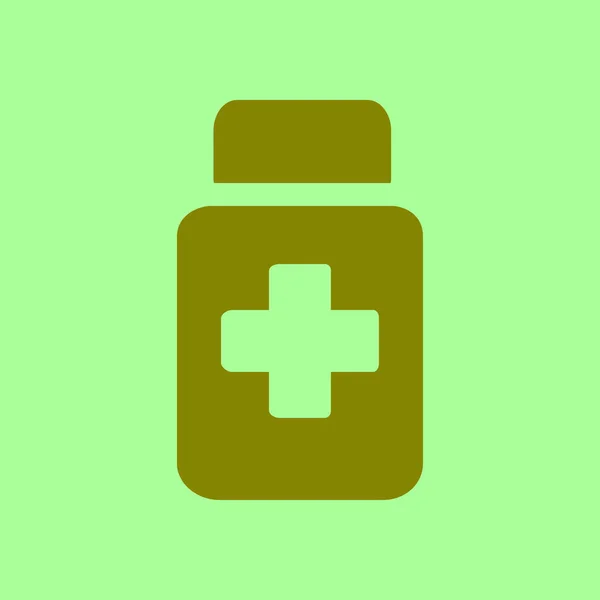 Symbol Für Drogen Packung Mit Pillen Flacher Designstil — Stockvektor