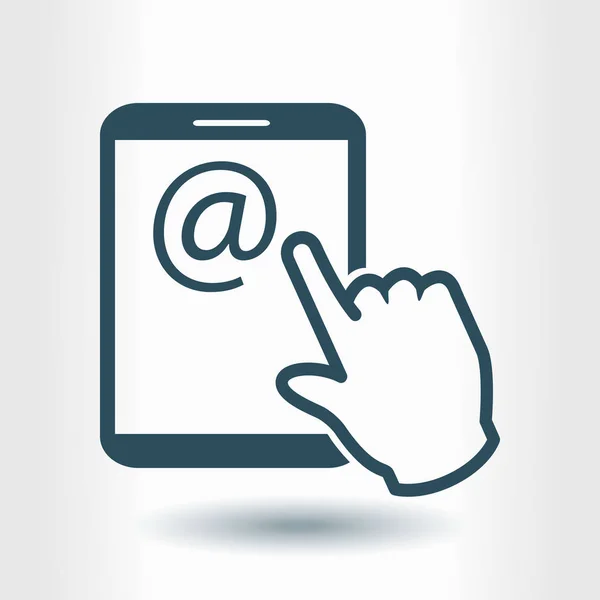 Écran Tactile Tablette Signe Icône Symbole Pointeur Courrier Sur Tablette — Image vectorielle