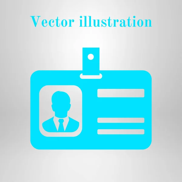 Icône Carte Identité Insigne Participant Conférence Style Design Plat — Image vectorielle
