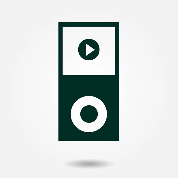 Icono Reproductor Multimedia Portátil Estilo Diseño Plano — Vector de stock