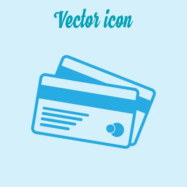 Ícone Cartões Crédito Vetorial Estilo Design Plano — Vetor de Stock