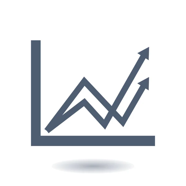 Üzleti Grafikon Infographic Diagram Ikonjára Növekvő Grafikon Simbol Lapos Kivitel — Stock Vector