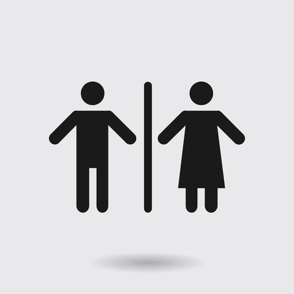 Bord Pictogram Mannelijke Vrouwelijke Toilet Platte Ontwerp — Stockvector