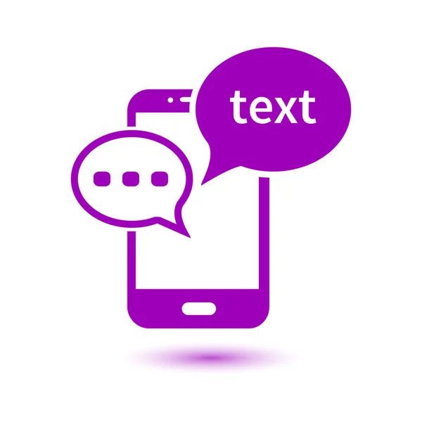 Mobile Chatting Icon Mobile Phone Representing Web Chatting Dialog — стоковый вектор