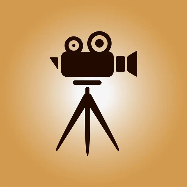 Cinema Camera Icon Flat Design Style Vector — Stock Vector