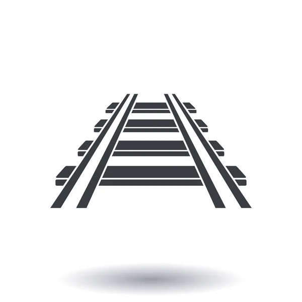 Icono Del Ferrocarril Señal Tren Símbolo Carretera — Vector de stock