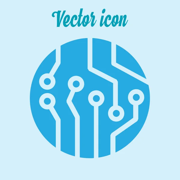 Icona Del Circuito Stampato Schema Tecnologico Simbolo Quadrato Stile Design — Vettoriale Stock