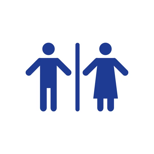 Ikona Znak Mężczyzn Kobiet Płaska Konstrukcja — Wektor stockowy