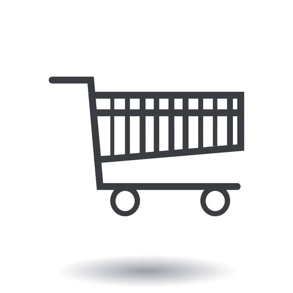 Icono Plano Carta Compras Añadir Producto Carrito — Vector de stock