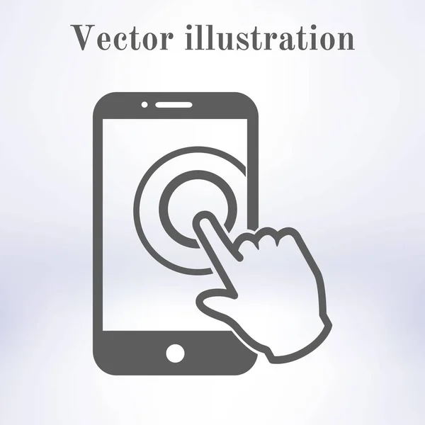 Touchscreen Smartphone Zeichen Symbol Zeiger Symbol Flachen Design Stil Vektor — Stockvektor