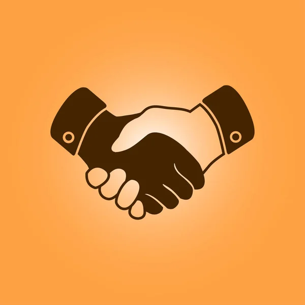 Handshake Sign Icon Successful Business Symbol Flat Design Style — Stock Vector