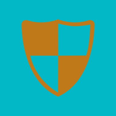 Kalkan kutsal kişilerin resmi. Koruma kavramı. Algılamak ve bilgisayar virüsleri yok etmek için tasarlanmış yazılım.