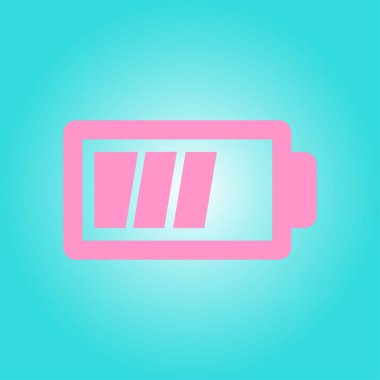 Pil şarj simge vektör. Düz tasarım stili.