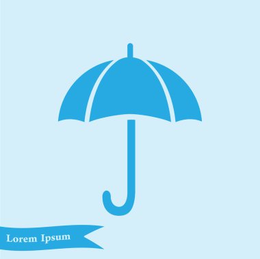 Şemsiye simgesi. Yağmur koruma sembolü. Düz tasarım biçimi. 