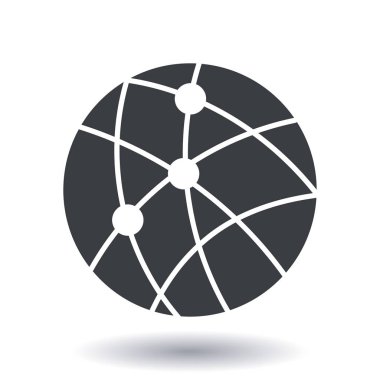 Küresel teknoloji veya sosyal ağ simge işareti simgesi.