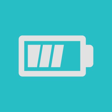 Pil şarj simgesi vektörü. Düz tasarım tarzı. Vektör renk illüstrasyon