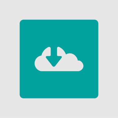 Bulut simgesinden indirin. Düğme yükleyin. Yük sembolü.