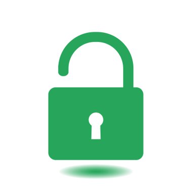 asma kilit, vektör çizim basit simgesi