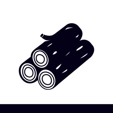 Ahşap simgesi. Tüm oduncu. Yenilenebilir kaynak simgesi.