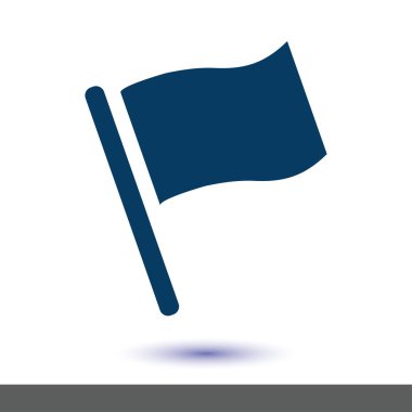 Bayrak simgesi. Yer belirleyici sembol. Düz tasarım biçimi.