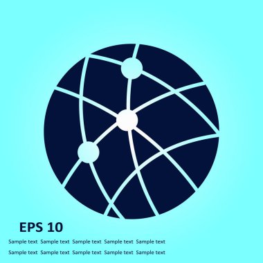 Küresel teknoloji veya sosyal ağ simge işareti simgesi.