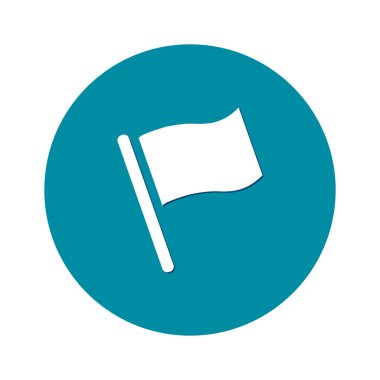 Bayrak simgesi. Yer belirleyici sembol. Düz tasarım biçimi.