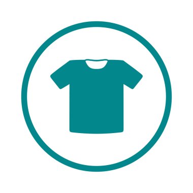 T-shirt işareti simgesi. Giysi sembolü. Düz tasarım stili.