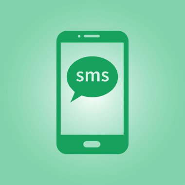 Akıllı telefon e-posta veya sms simgesi. Mobil posta işareti simgesi.