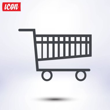 Grafik alışveriş düz simgesi. Bir ürünü Sepete Ekle.