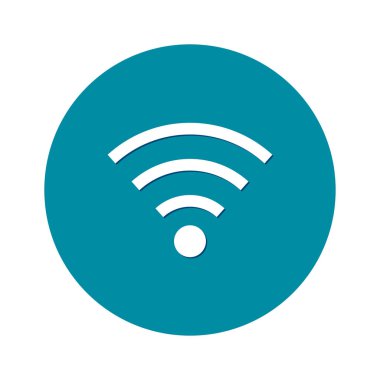 WiFi sembolü. Vektör kablosuz ağ kutsal kişilerin resmi. Düz tasarım stili.
