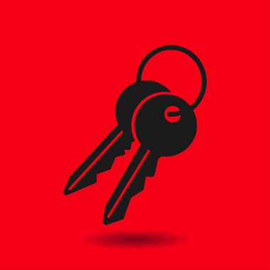 Anahtar simgesi. Kilit simgesi. Güvenlik işareti. Düz tasarım stili.