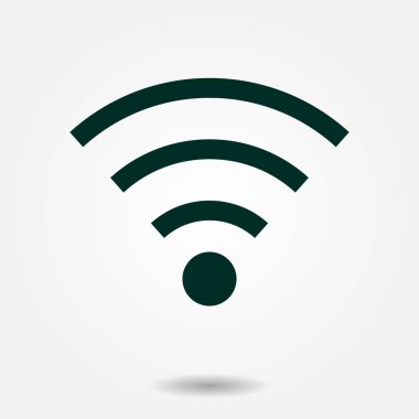 WiFi sembolü. Vektör kablosuz ağ kutsal kişilerin resmi. Düz tasarım stili.